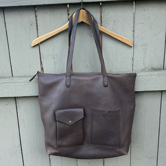Madewell the Transport Satchel With Pockets Bohemian Festival Distressed Leather - Picture 1 of 15